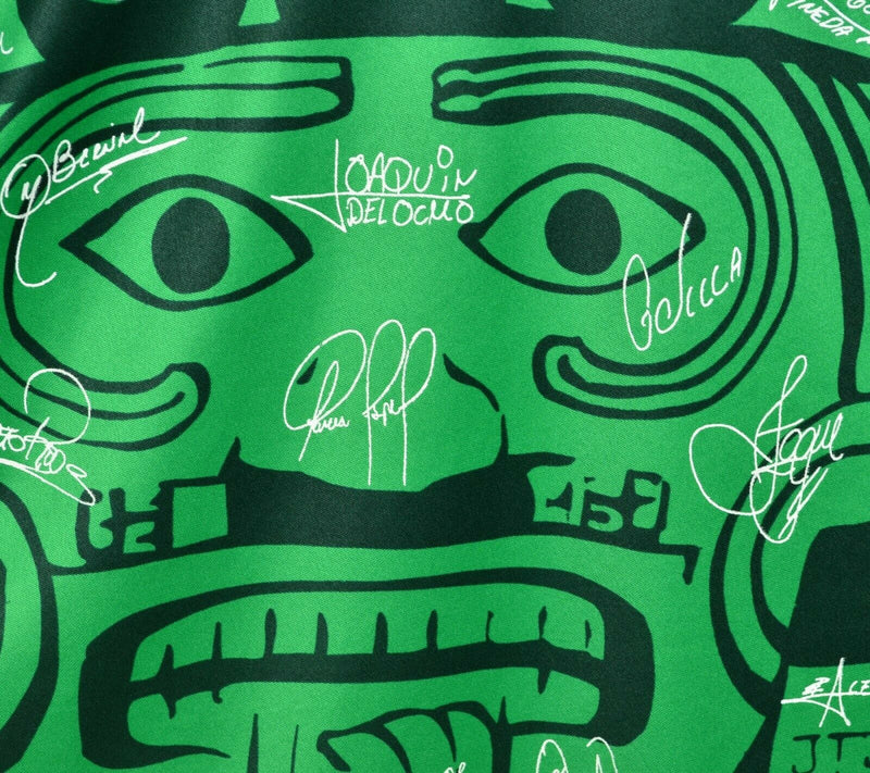 Mexico 1998 World Cup Men's Large? Green Signatures Aztec Futbol Soccer Jersey