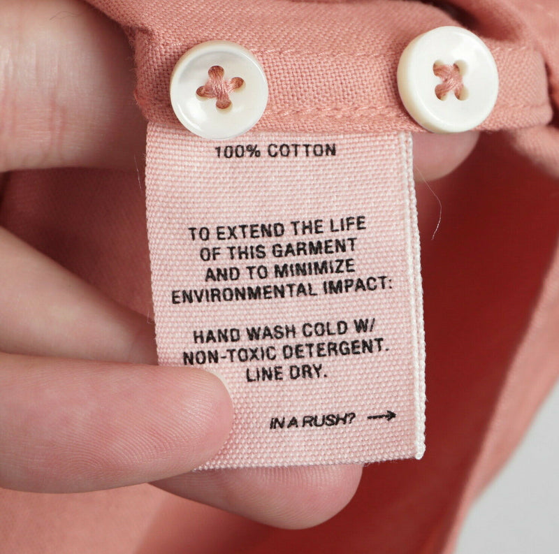 Alex Mill Men's XL Solid Peach Pink/Orange Long Sleeve Button-Front Shirt