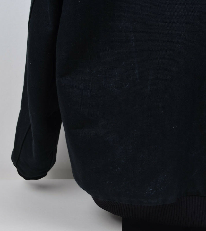 Carhartt Men's Sz 2XL Tall Black Quilt Lined Hooded Full Zip Jacket J140 BLK