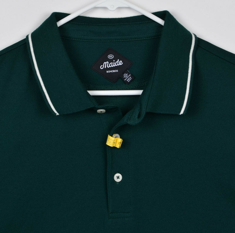 Maide Bonobos Men's Sz 2XL Forest Green Cotton Polyester Blend Golf Polo Shirt
