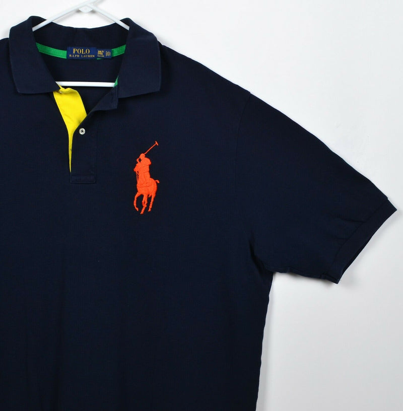 Polo Ralph Lauren Men's 2XLT Tall Big Pony Solid Navy Blue Polo Shirt