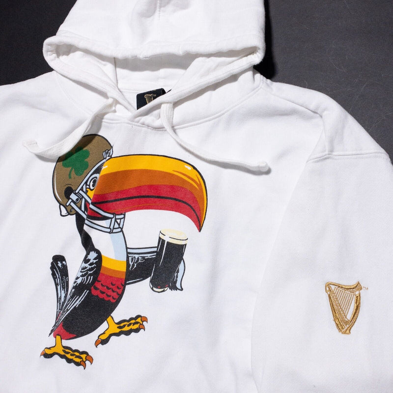 Notre Dame Guinness Hoodie Men's XL White Toucan Logo Fightin Irish Beer Ireland