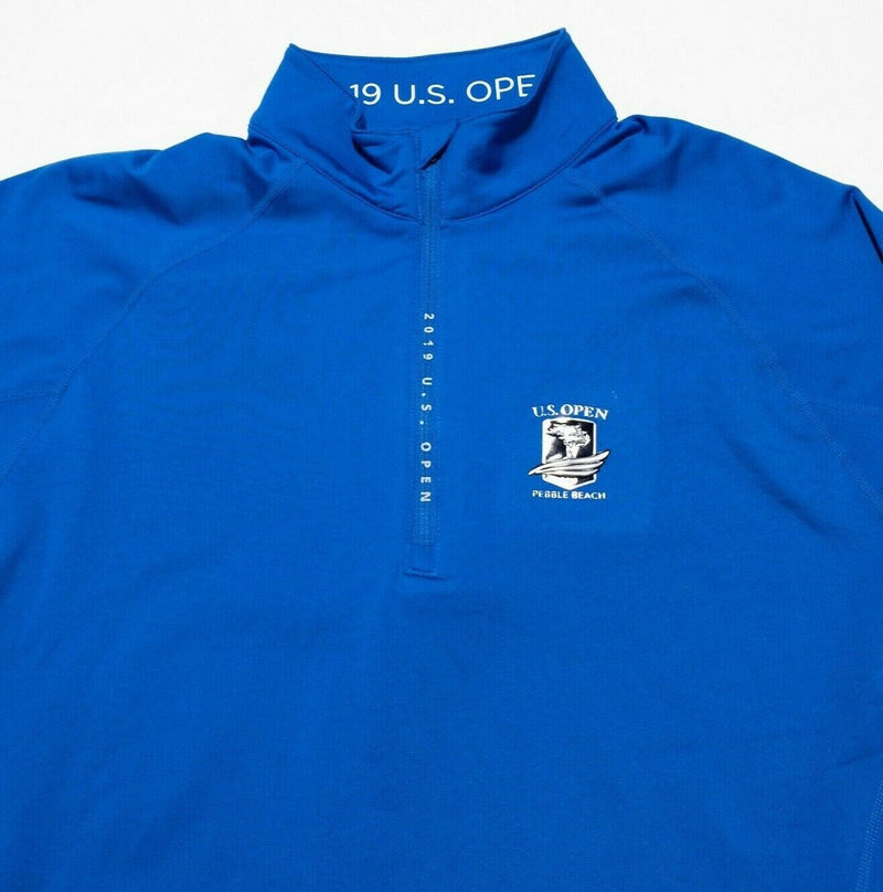 US Open Jacket Men's Medium 2019 Pebble Beach 1/4 Zip Blue Wicking Level Wear