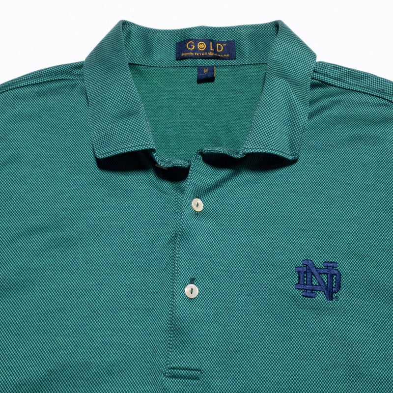 Peter Millar Notre Dame Polo Men's Medium Green Short Sleeve Golf Casual