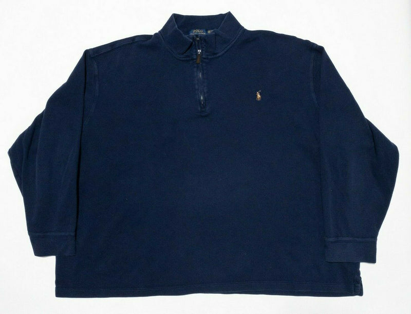 Polo Ralph Lauren 4XB Sweater Estate Rib Men's Navy Blue 1/4 Zip Pullover