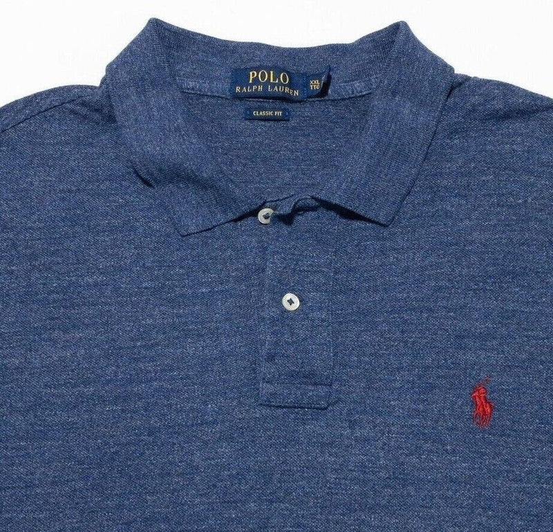 Polo Ralph Lauren XXL Classic Fit Men's Polo Shirt Blue Short Sleeve Pony 2XL