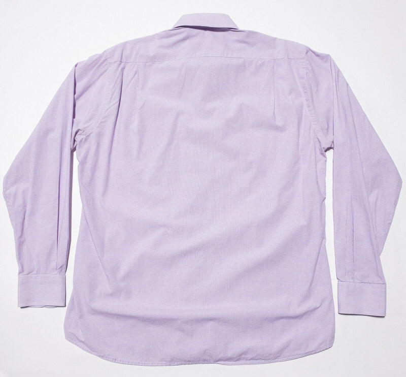 Gitman Bros. Dress Shirt Men's 16/35 Purple White Check Made in USA