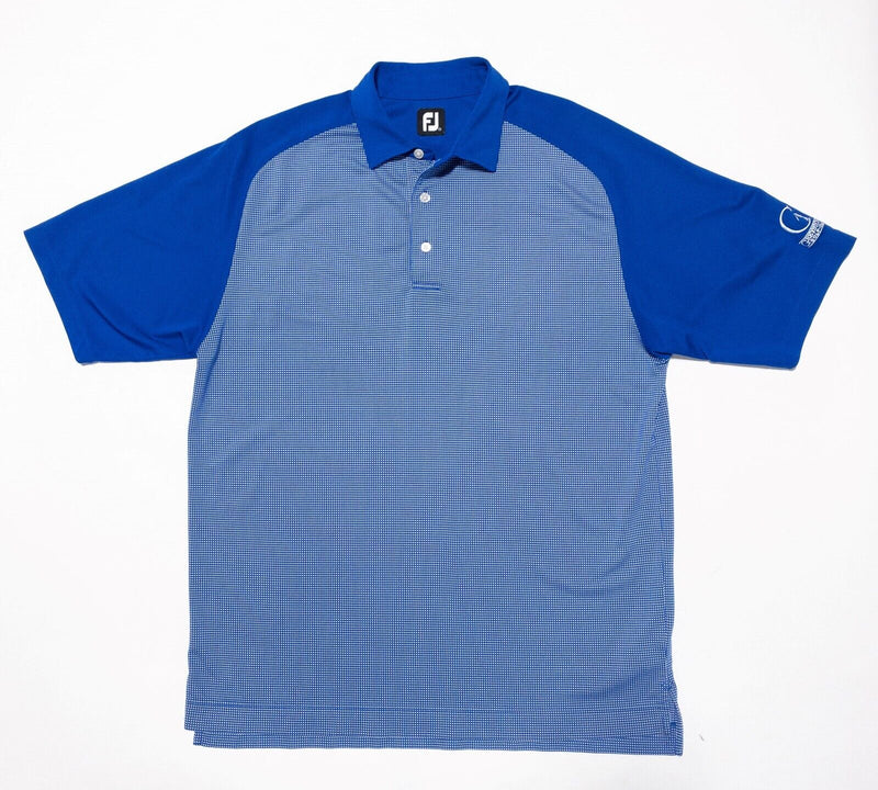 FootJoy XXL Golf Shirt Mens Polo Blue Two-Tone Polka Dot Wicking Performance 2XL