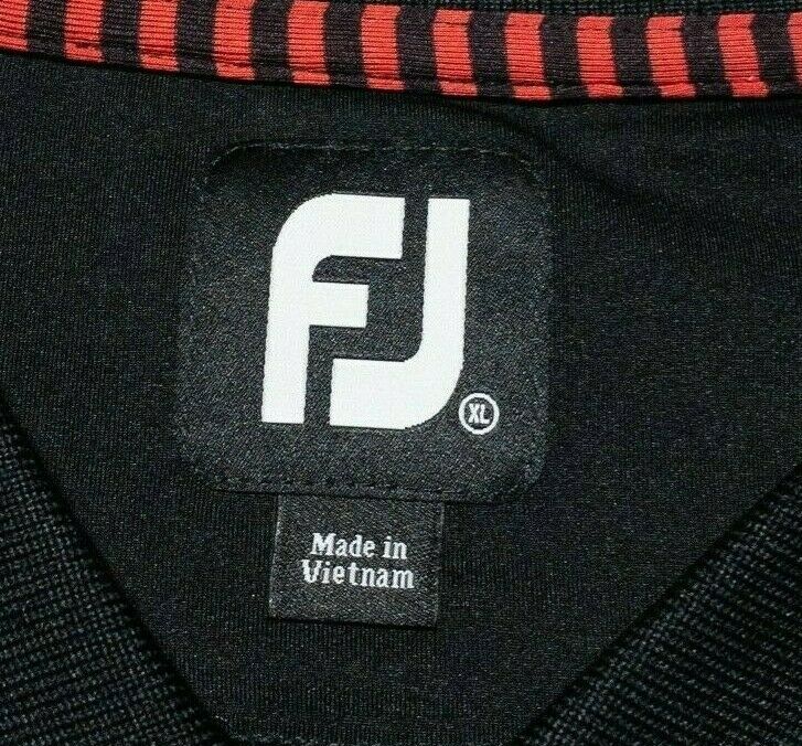 Chicago Blackhawks FootJoy Golf Shirt XL Men's Black Wicking Golf NHL PD Lisle