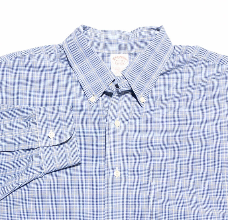 Brooks Brothers Shirt 17.5-35 Traditional Fit Men's Non-Iron Blue Button-Down