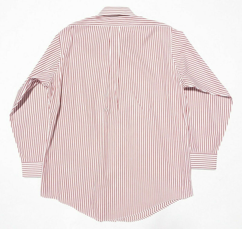 Brooks Brothers Dress Shirt Men's 16 Traditional Fit Non-Iron Red Striped