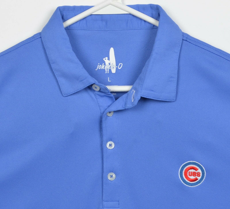 Johnnie-O Men's Large Chicago Cubs Blue Polyester Wicking MLB Golf Polo Shirt