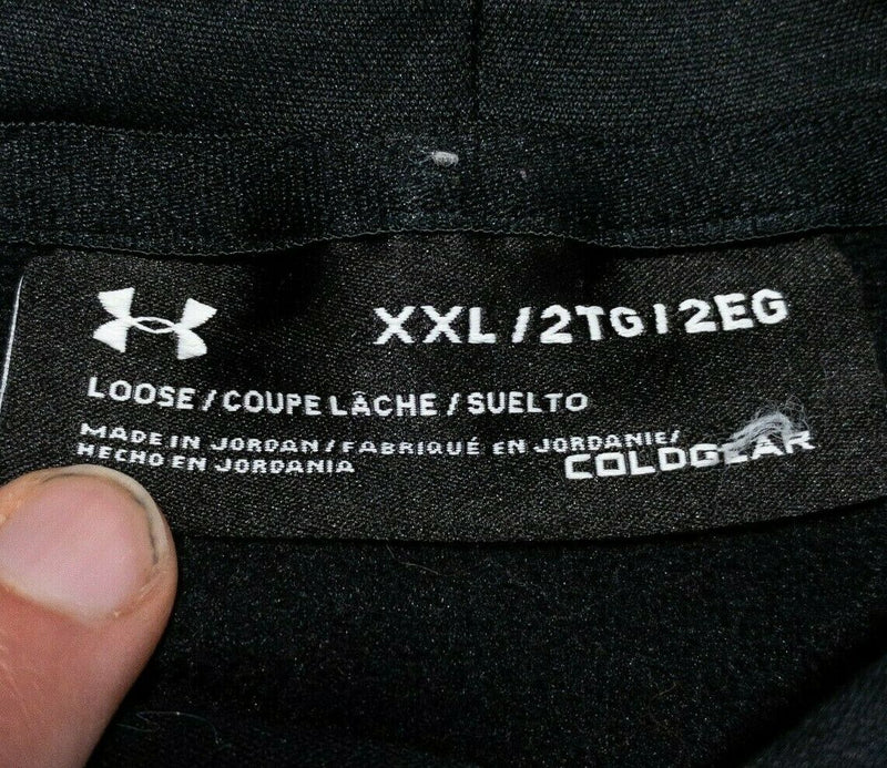 Under armour Men's 2XL Loose ColdGear Pullover Hoodie Black UA Logo