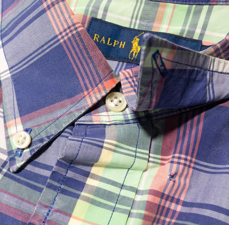 Polo Ralph Lauren 3XB Men's Shirt Button-Down Blue Multicolor Plaid Short Sleeve