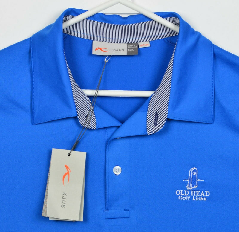 KJUS Men's Large/52 Solid Blue UPF 50+ Golf Soren Polo Shirt Old Head Ireland