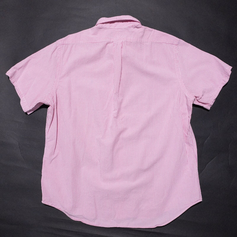 Polo Ralph Lauren Seersucker Shirt Men's XL Pink Striped Button-Down Preppy