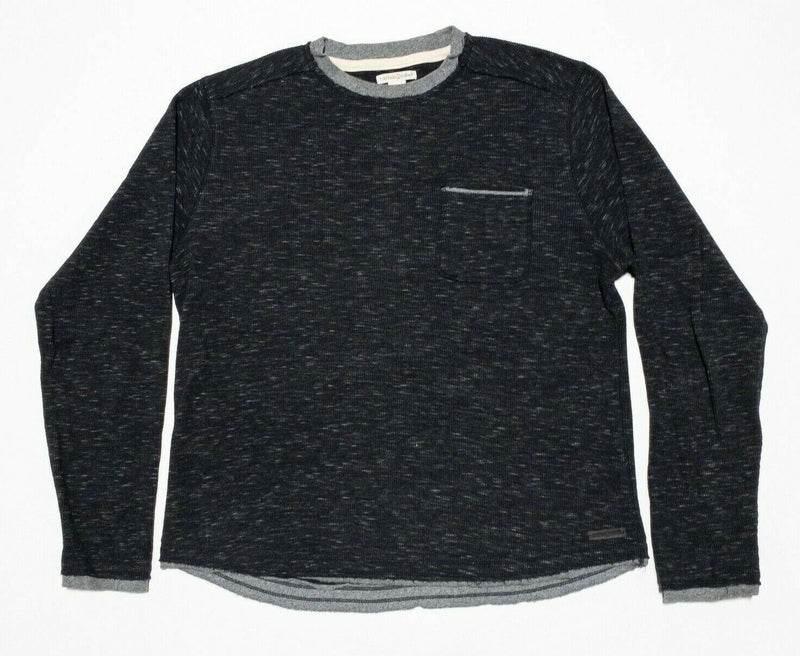 Carbon 2 Cobalt Thermal Men's Large Waffle-Knit Shirt Black Gray L/S Pocket