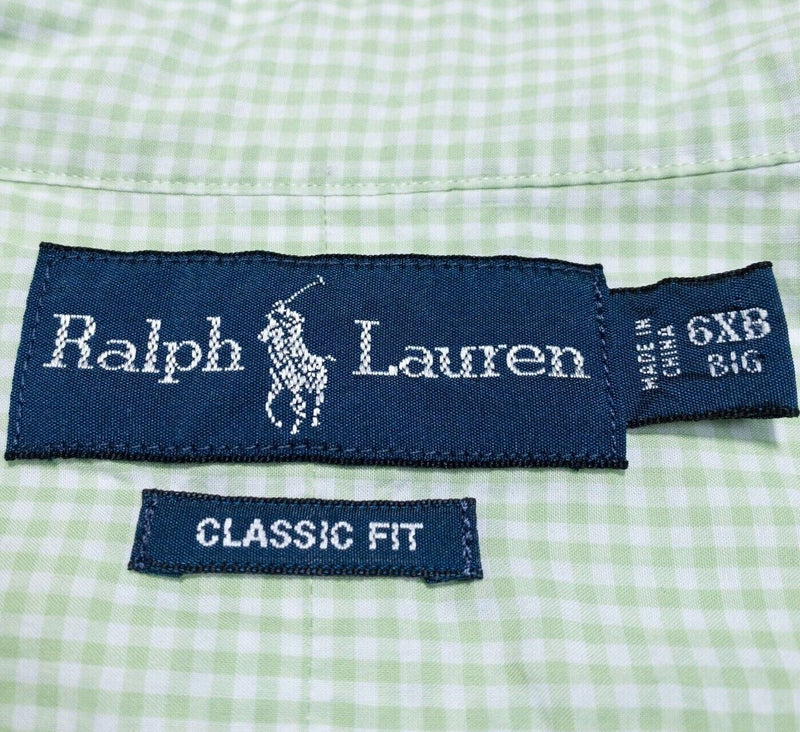 Polo Ralph Lauren 6XB Shirt Men's 6XL Big & Tall Classic Fit Green Check S/S