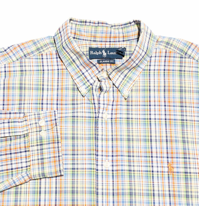 Polo Ralph Lauren Shirt XL Classic Fit (17.5) Men's Colorful Plaid Button-Down