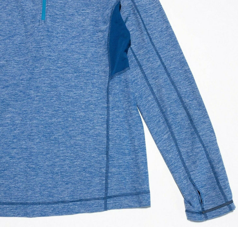 Lululemon 1/4 Zip Men's Large Activewear Top Blue Wicking Mesh Sides Athleisure