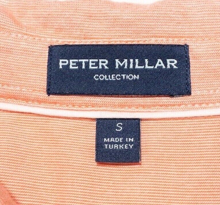 Peter Millar Collection Polo Small Men's Peach Orange Striped Cotton Modal Blend