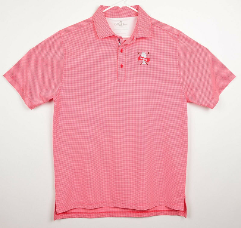 Bobby Jones Performance Men's Sz Large Red Gingham Check Golf Polo Shirt
