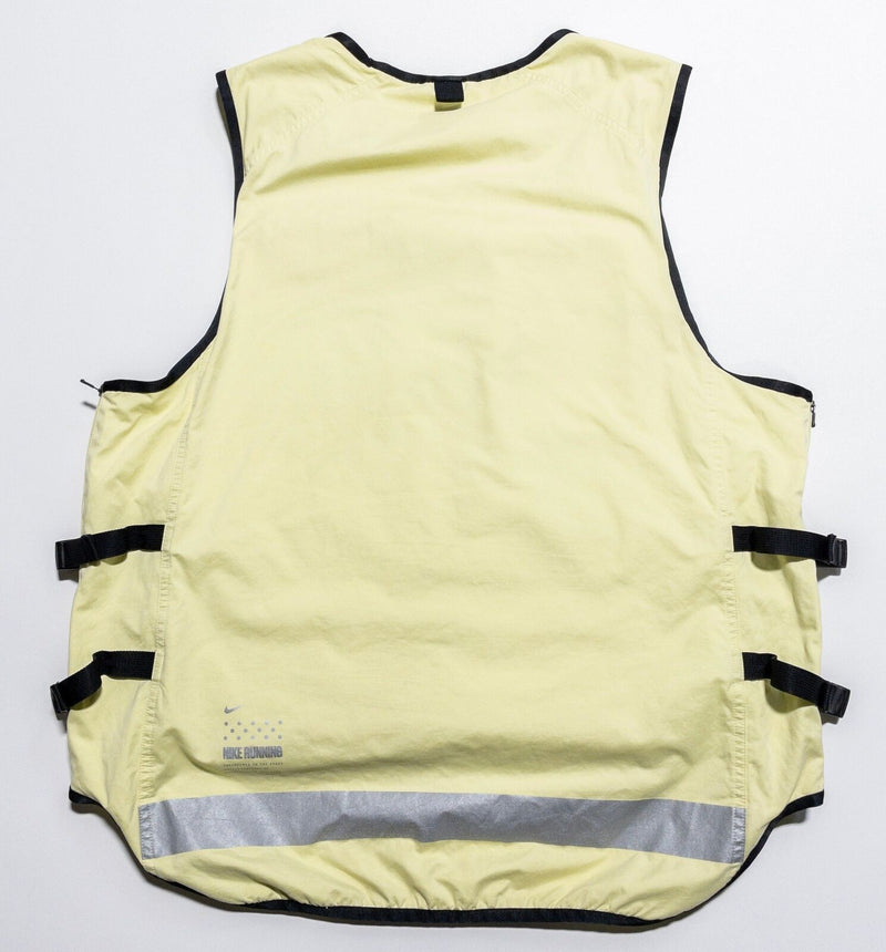 Nike Run Ready Vest Men's Large Neon Yellow Luminous Cargo Combat Pockets