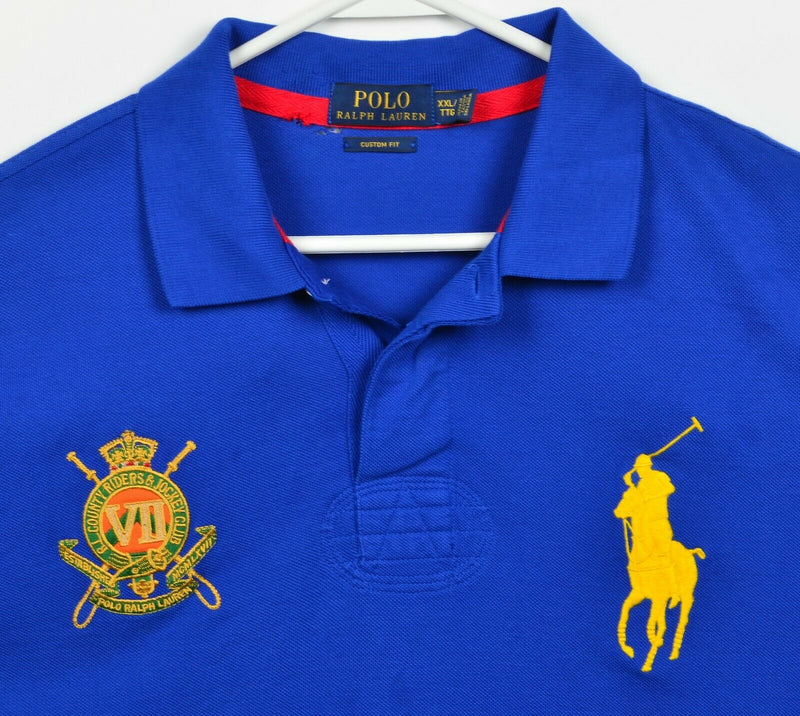 Polo Ralph Lauren Men's 2XL Big Pony Crest Embroidered Royal Blue Polo Shirt