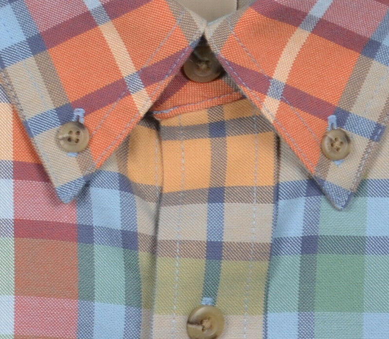 LL Bean Men's Small Traditional Fit Multi-Color Tartan Plaid Lakewashed Shirt