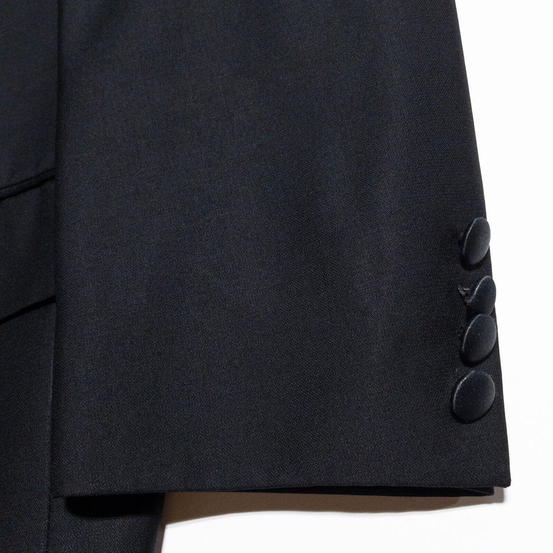 Vintage Yves Saint Laurent Tuxedo Men's 42 Wool Suit Jacket Black Formal 80s