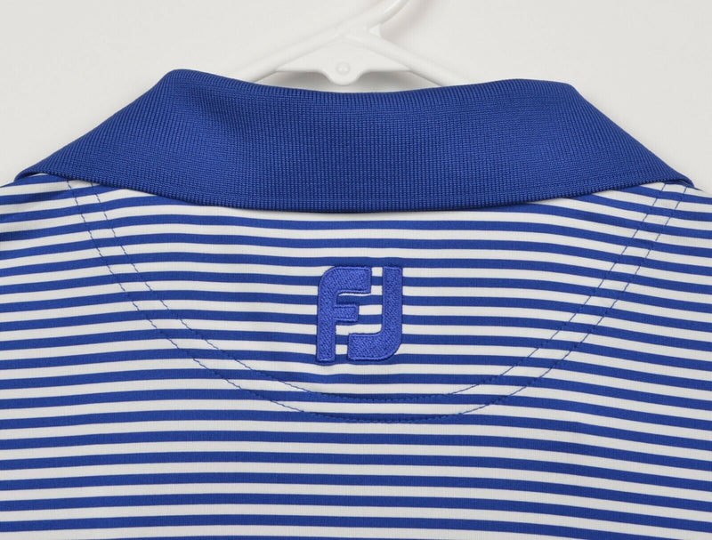 FootJoy Men's Sz Small Blue White Striped FJ Performance Golf Polo Shirt