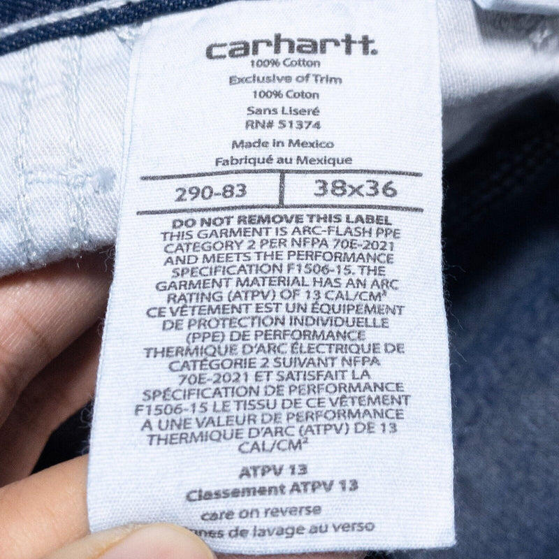 Carhartt Flame Resistant Jeans Men's 38x36 Denim Carpenter Pants 290-83 Workwear
