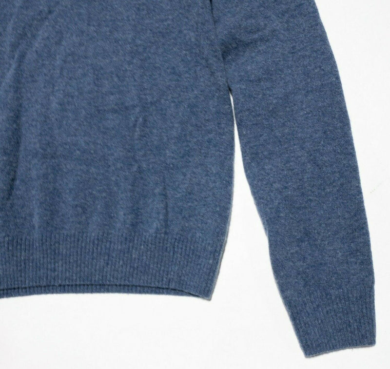 Aran Sweater Market Sweater Women's Small Lambswool V-Neck Blue Pullover Irish