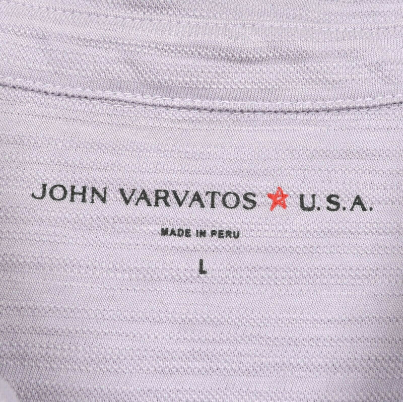 John Varvatos USA Men's Large Lavender Purple Three Stars Embroidered Polo Shirt