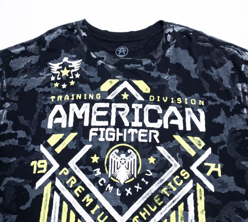 American Fighter T-Shirt 3XL Men's Black Gray Camouflage Short Sleeve Graphic