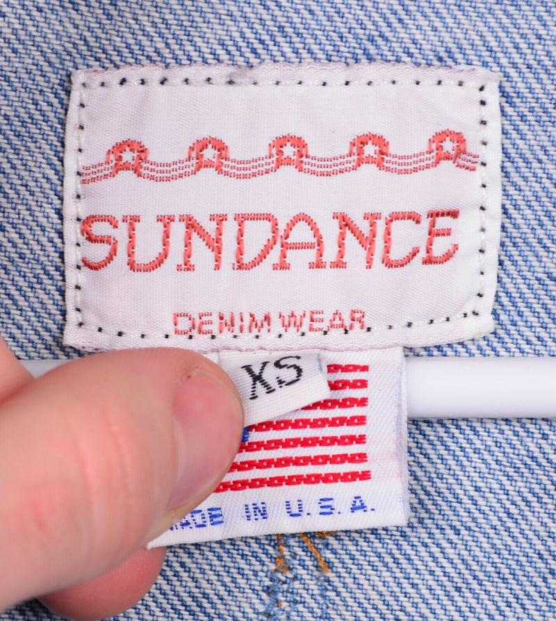 Sundance Women's XS Buffalo Denim Turquoise Button Southwestern Vintage Jacket