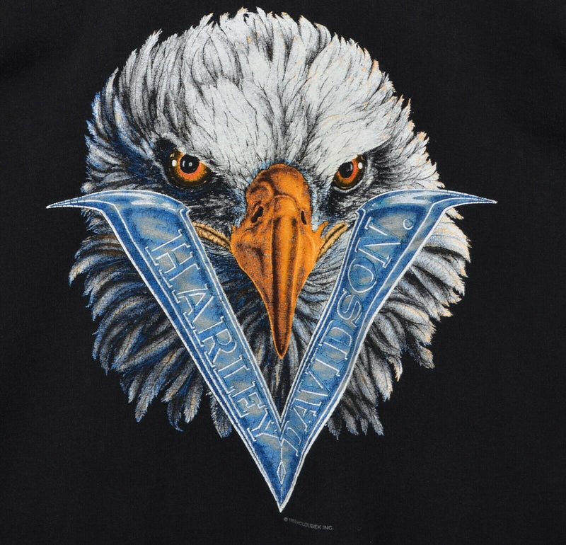 Vintage 1993 Harley-Davidson Men's Sz 2XL Eagle Double-Sided Graphic T-Shirt
