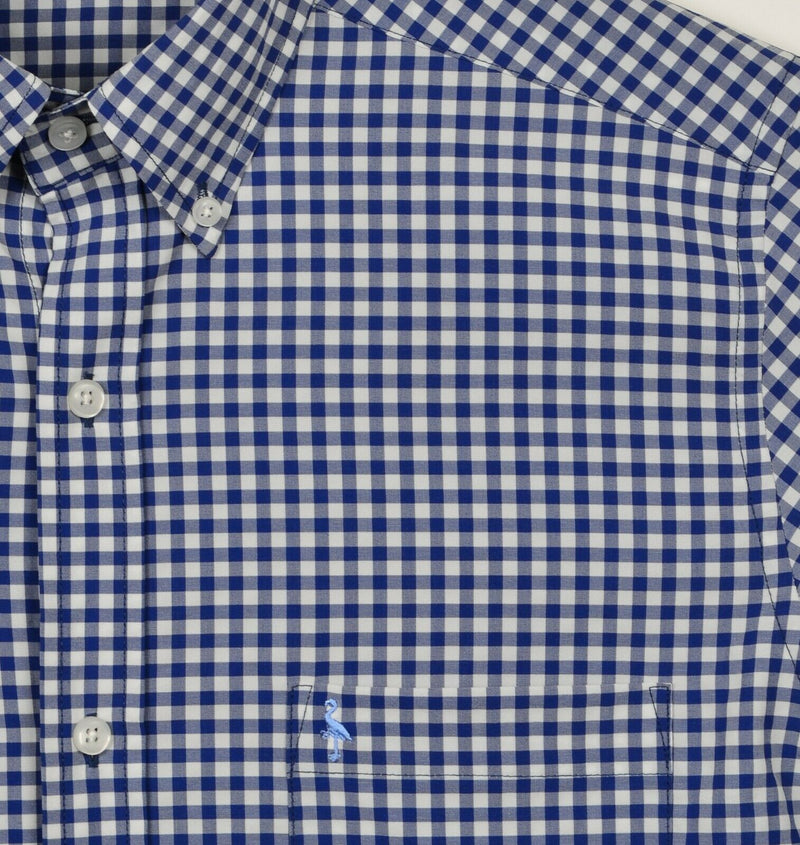 Tailorbyrd Men's Medium Polyester Spandex Blue Gingham Check Performance Shirt