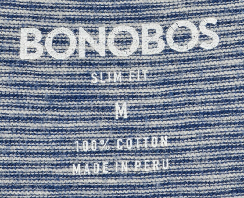 Bonobos Men's Sz Medium Slim Fit Two Tone Blue Striped Short Sleeve Polo Shirt