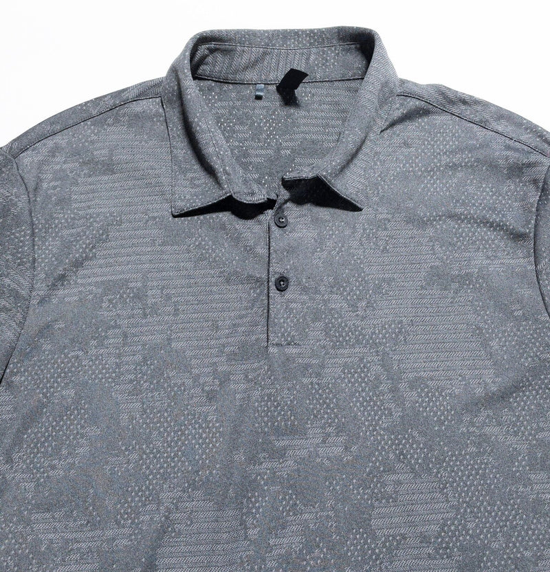 adidas Camo Polo Shirt Mens XL Golf Wicking Stretch Gray Camouflage Short Sleeve