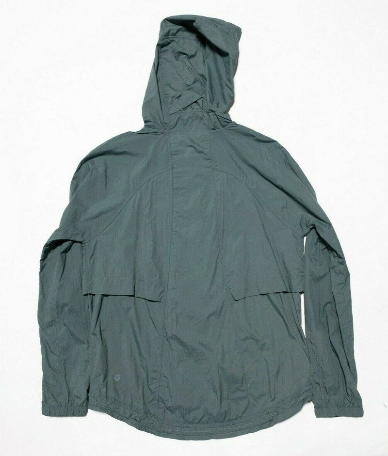 Lululemon Women's Windbreaker Size 8 Hooded Vented Full Zip Packable Green