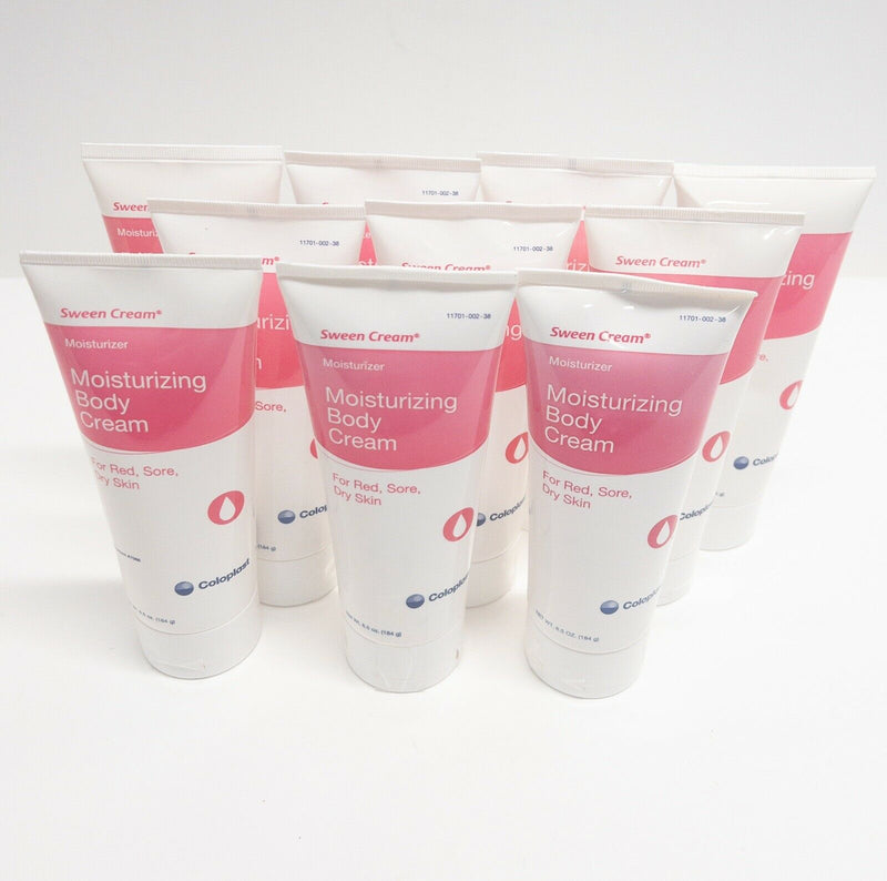 Coloplast Sween Moisturizing Body Cream 6.5 Oz (10 Pack) For Red, Sore, Dry Skin