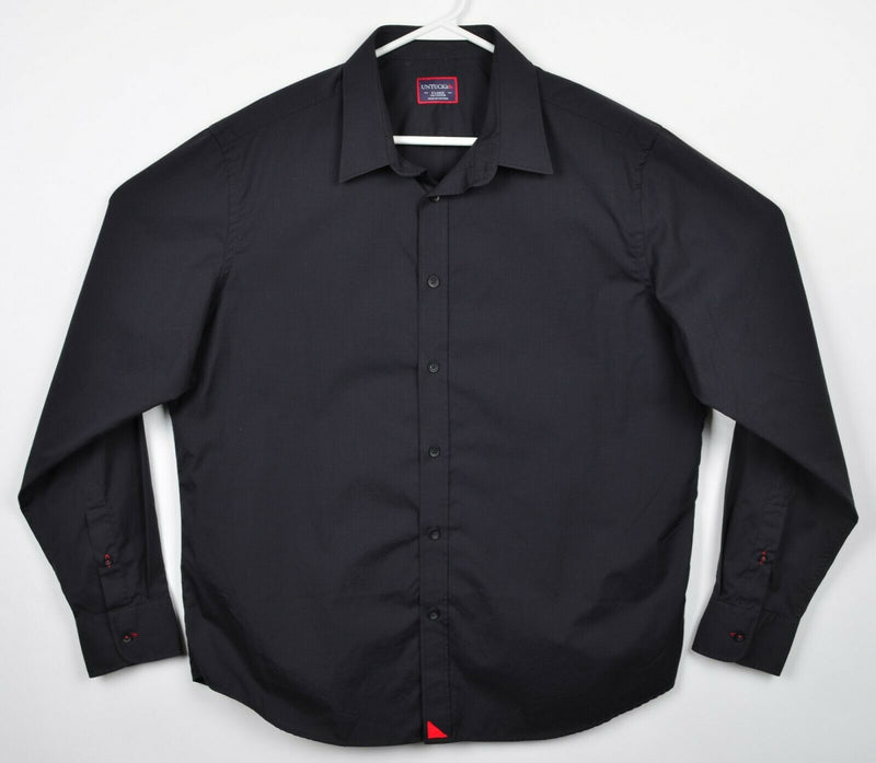 UNTUCKit Men’s XL Solid Black Long Sleeve Formal Button-Front Dress Shirt