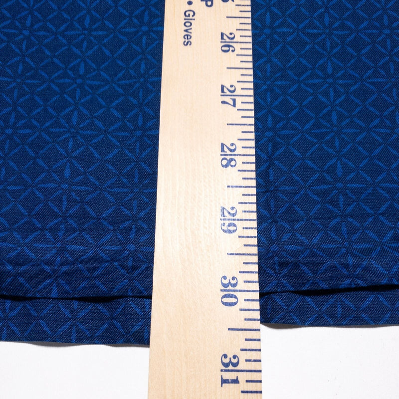 Nat Nast Silk Shirt Men's 2XL Button-Up Blue Geometric Hawaiian Aloha Camp