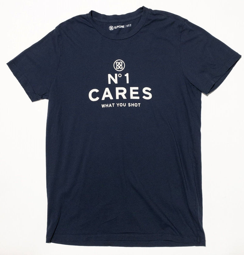 G/Fore T-Shirt Medium Men's No 1 Cares What You Short Blue Crewneck Golf