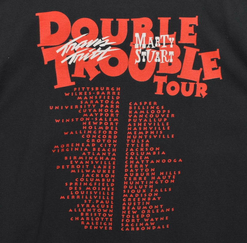 Vtg 90s Double Trouble Men's Sz XL Winterland Guitar Rock Tour Band T-Shirt