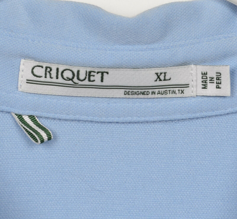 Criquet Men's XL Solid Light Blue Pocket Cotton Poly Short Sleeve Polo Shirt