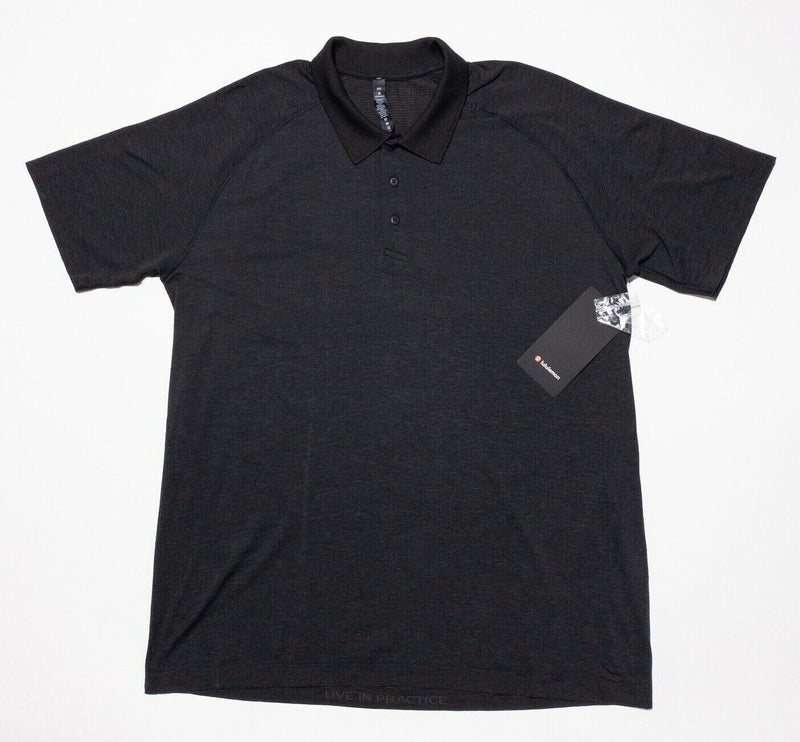 Lululemon Metal Vent Tech 2.0 Men's 2XL Black Wicking Stretch Polo Shirt