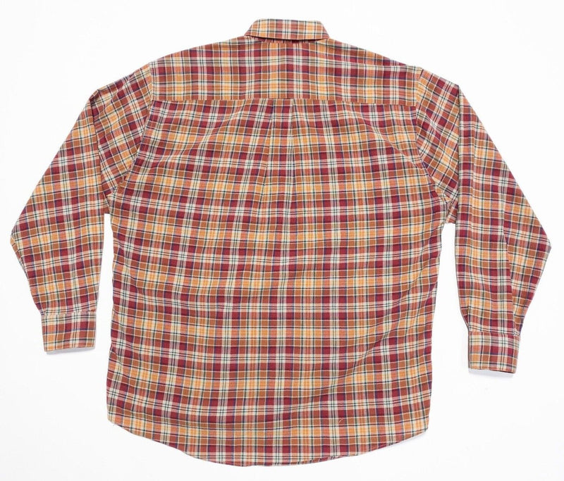 Gitman Bros. Seersucker Shirt Men's 16.5 (Large) Long Sleeve Vintage Plaid Red