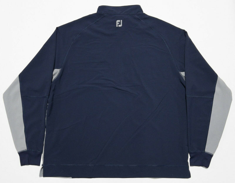 FootJoy Men's XL 1/4 Zip Blue Gray Wicking FJ Golf Pullover Lightweight Jacket